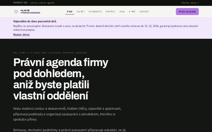 Náhled titulní stránky webu hlavnipravni.cz